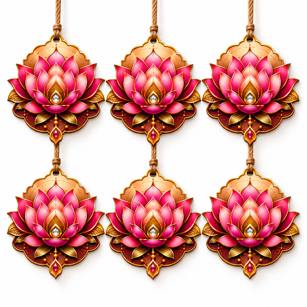 printed wooden lotus