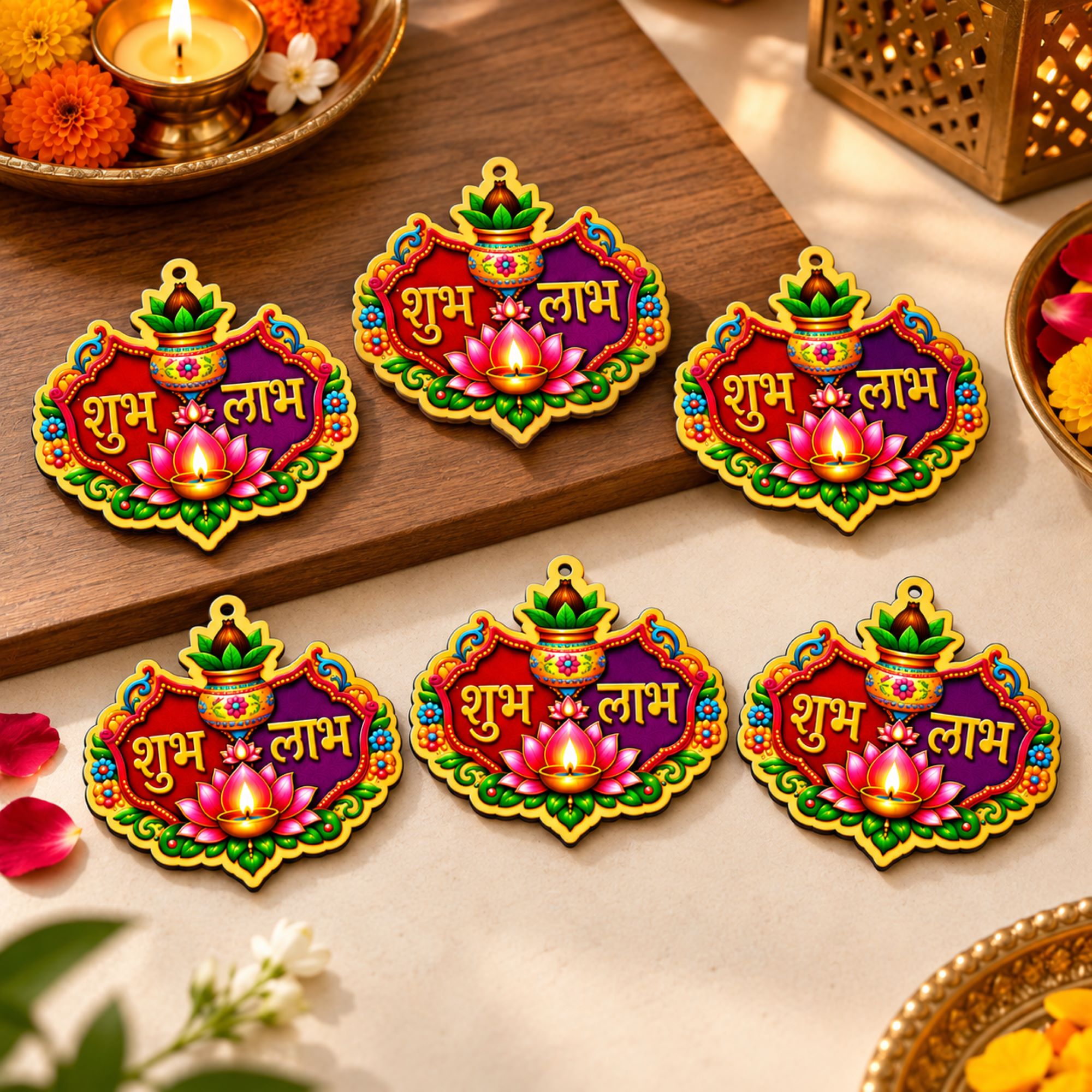 wooden shubh labh cutout