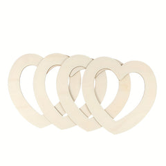 Set of five beige heart-shaped objects on a white background