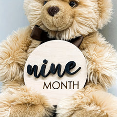 Cliths 1 Set Wooden Monthly Milestone Discs 1-12 Months Baby Photo