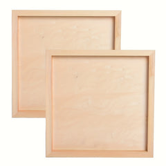 Cliths 2pcs Square Wooden Boards Blank Wood Panels for Clay Picture Frames