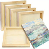 Whittlewud 6 Pack Wooden Canvas Box Trays DIY Craft Trays Painting, 3D Puzzles & Home Decor