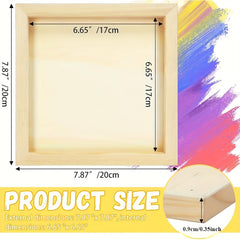 Whittlewud 6 Pack Wooden Canvas Box Trays DIY Craft Trays Painting, 3D Puzzles & Home Decor