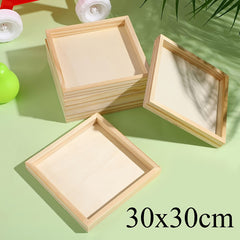 Whittlewud 6 Pack Wooden Canvas Box Trays DIY Craft Trays Painting, 3D Puzzles & Home Decor