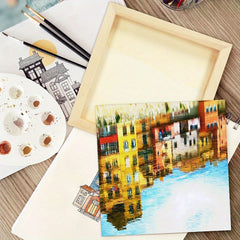 Whittlewud 6 Pack Wooden Canvas Box Trays DIY Craft Trays Painting, 3D Puzzles & Home Decor