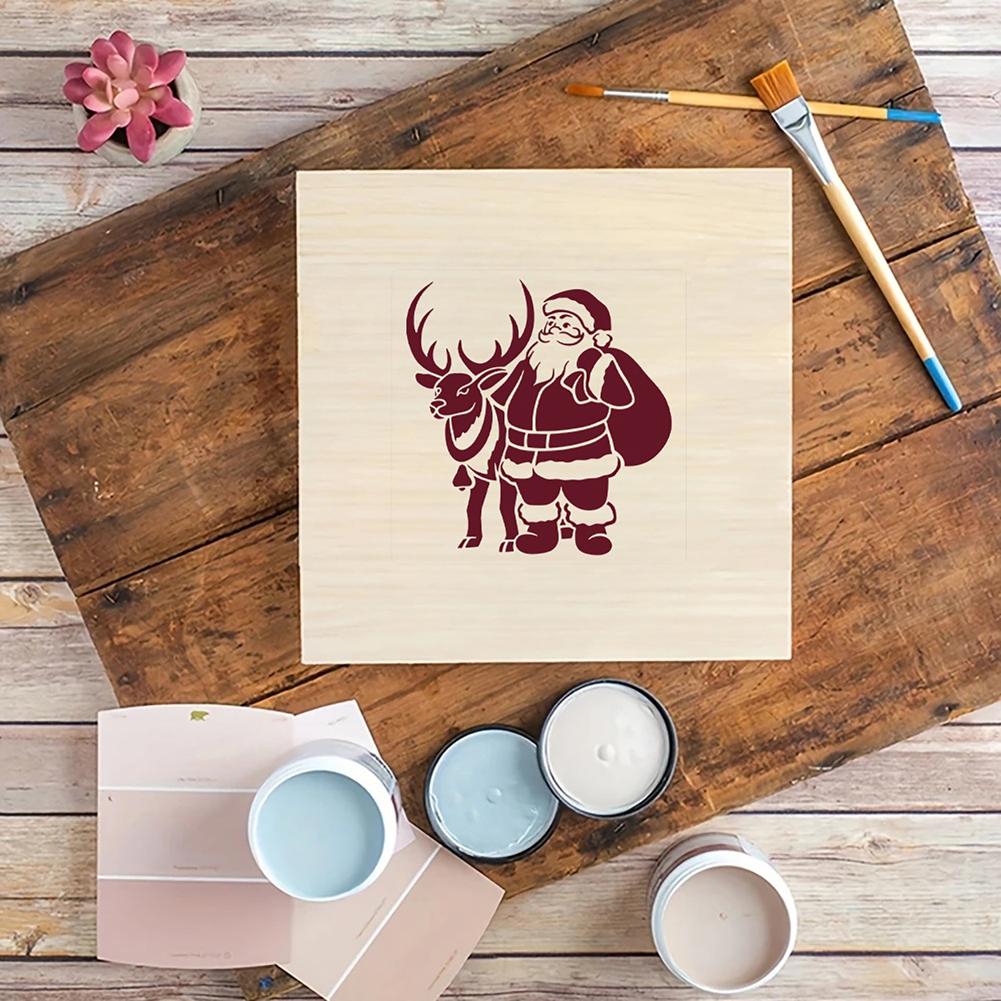 christmas painting stencil for fabric paper and wooden boards
