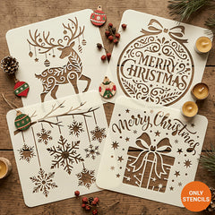 reusable plastic stencil for christmas crafts