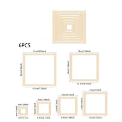 Set of 6 wooden square weaving frames