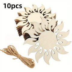 natural wooden sun silhouette cutouts for wall decor