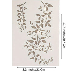 Vine leaf pattern stencil for home décor and art