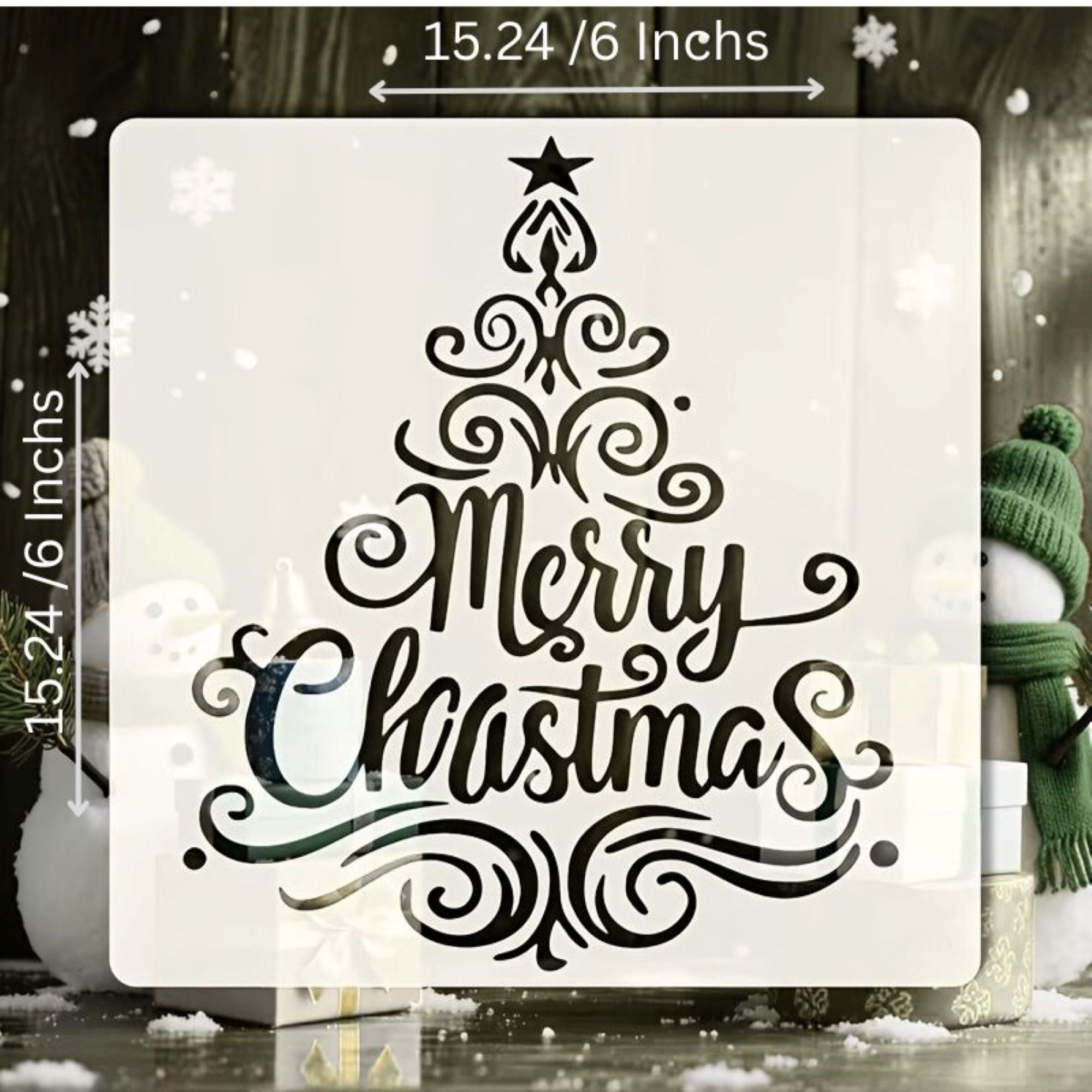 Reusable Christmas stencil for holiday home décor