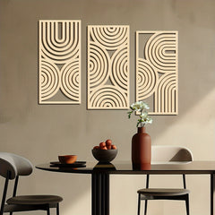 modern boho wooden wall hanging set