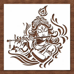 Cliths Shri Krishna Stencil for Painting Hindu God Stencil for Wall Art, Fabric T-Shirt