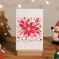 reusable 6x6 inch holly leaves stencil for diy holiday crafts