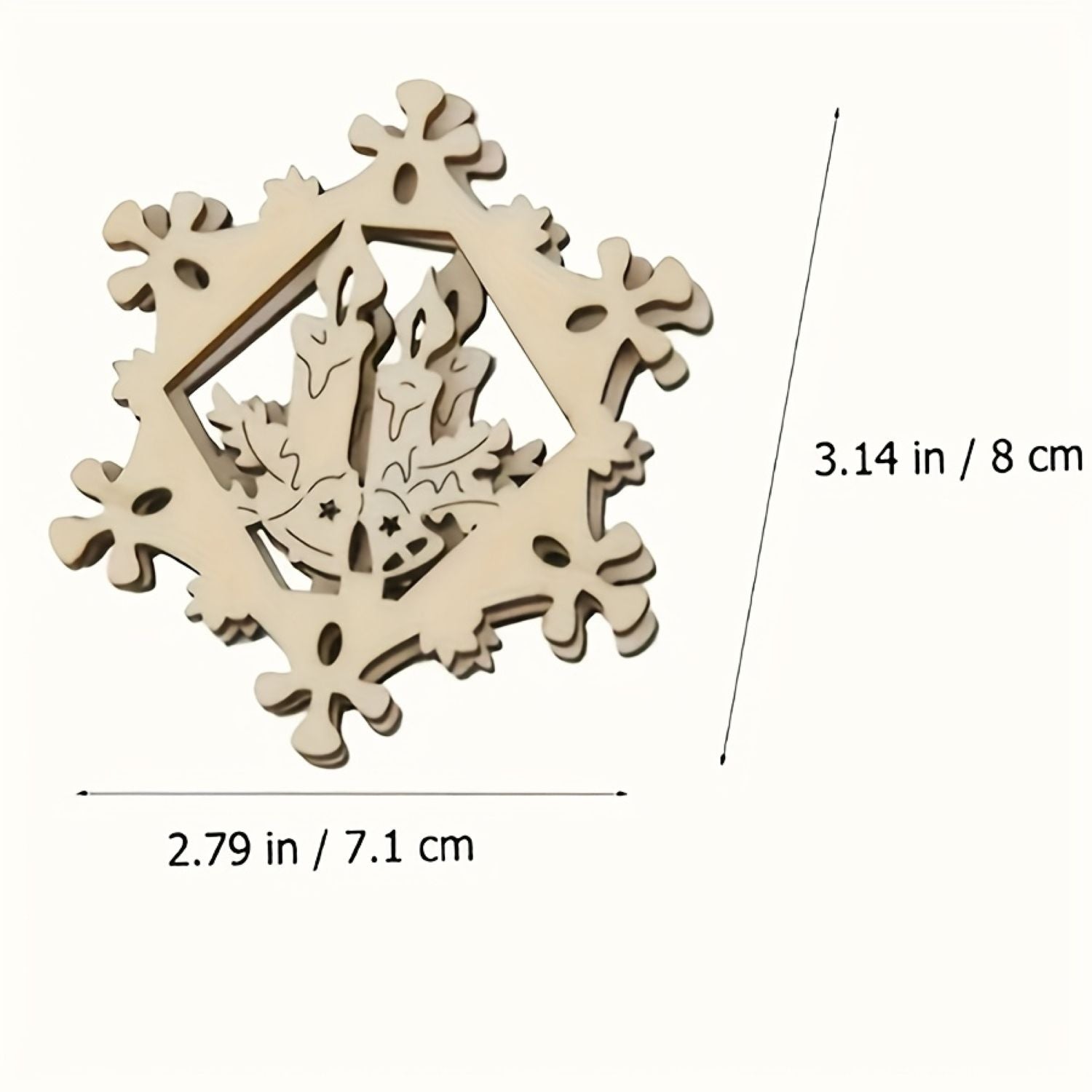 Unfinished wooden snowflakes