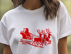 Winter sleigh silhouette stencil for Christmas craft projects