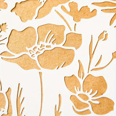Floral design stencil for canvas art