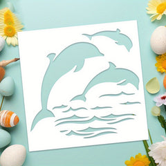 Dolphin silhouette template for journaling and paper crafts