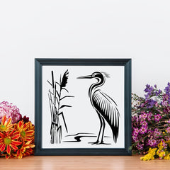 Nature-themed bird stencil for home décor and furniture