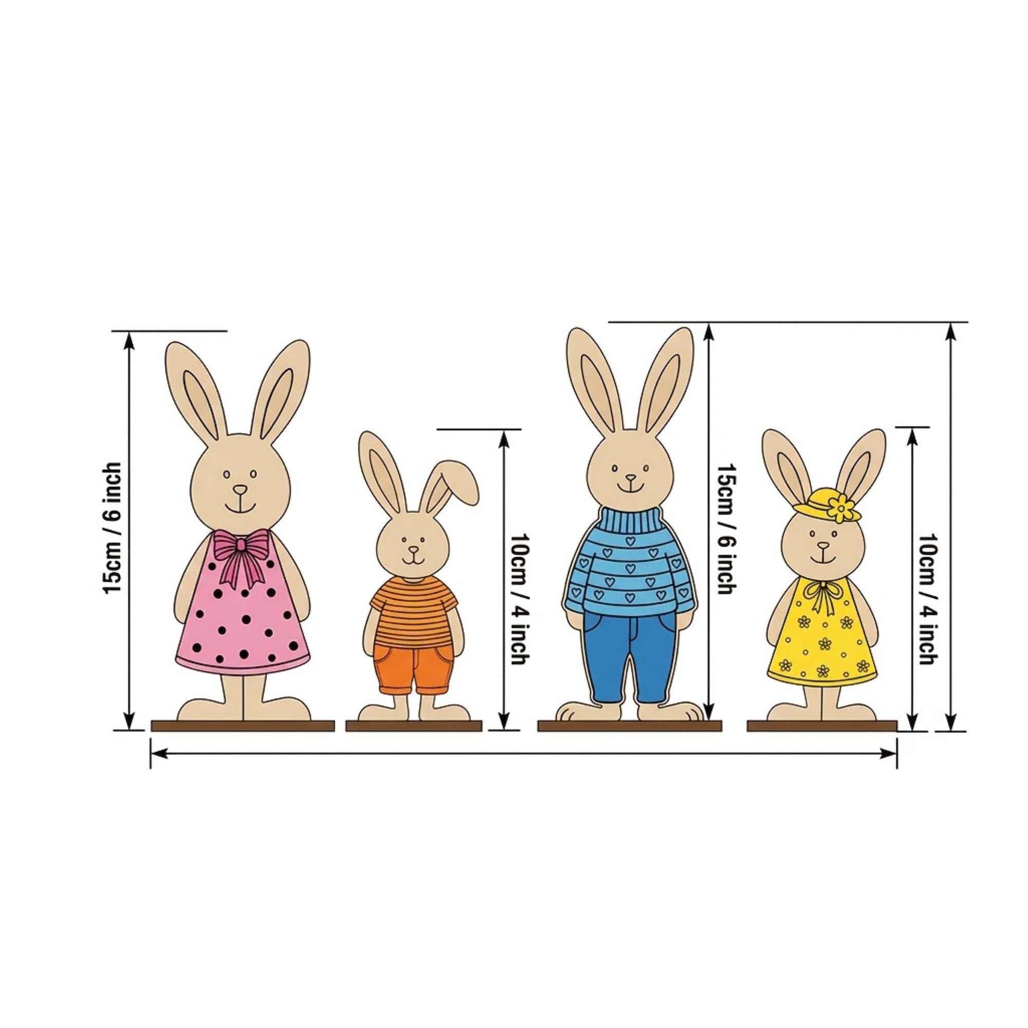 Easter wooden bunny decoration