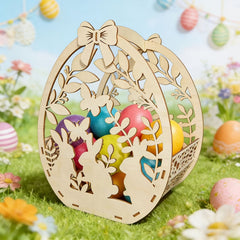 Easter bunny flower butterfly wooden basket centerpiece for table