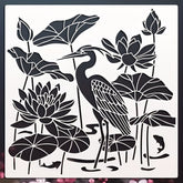 Reusable nature landscape stencil for canvas and wood