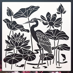 Reusable nature landscape stencil for canvas and wood