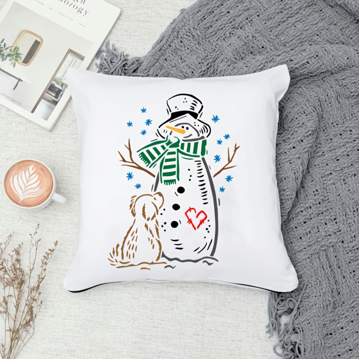 Snowman wall painting stencil for home décor