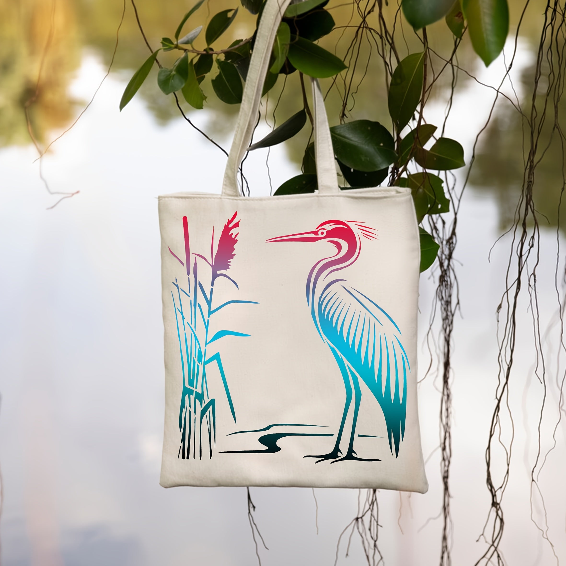Nature-themed bird stencil for home décor and furniture