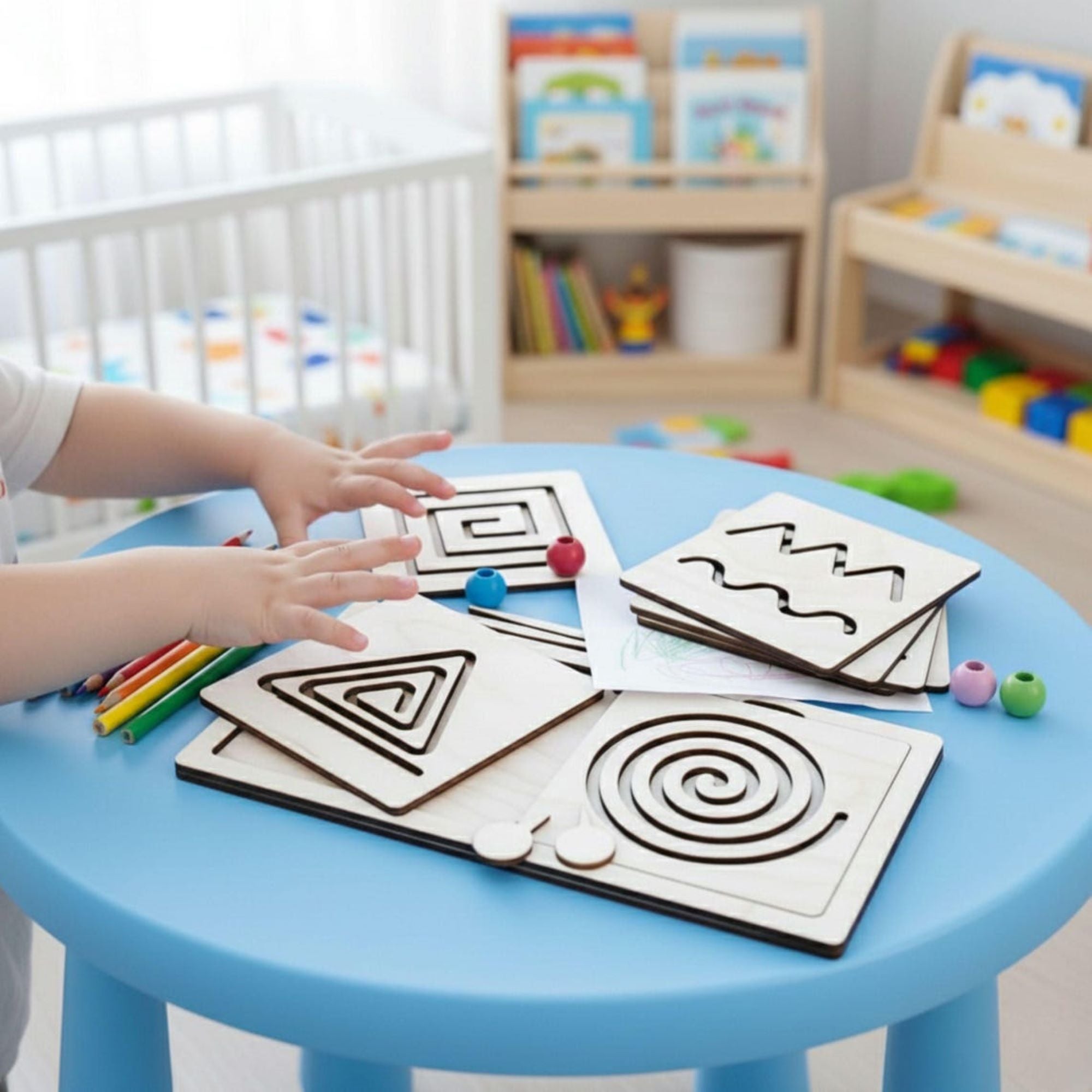 wooden line tracing board for kids