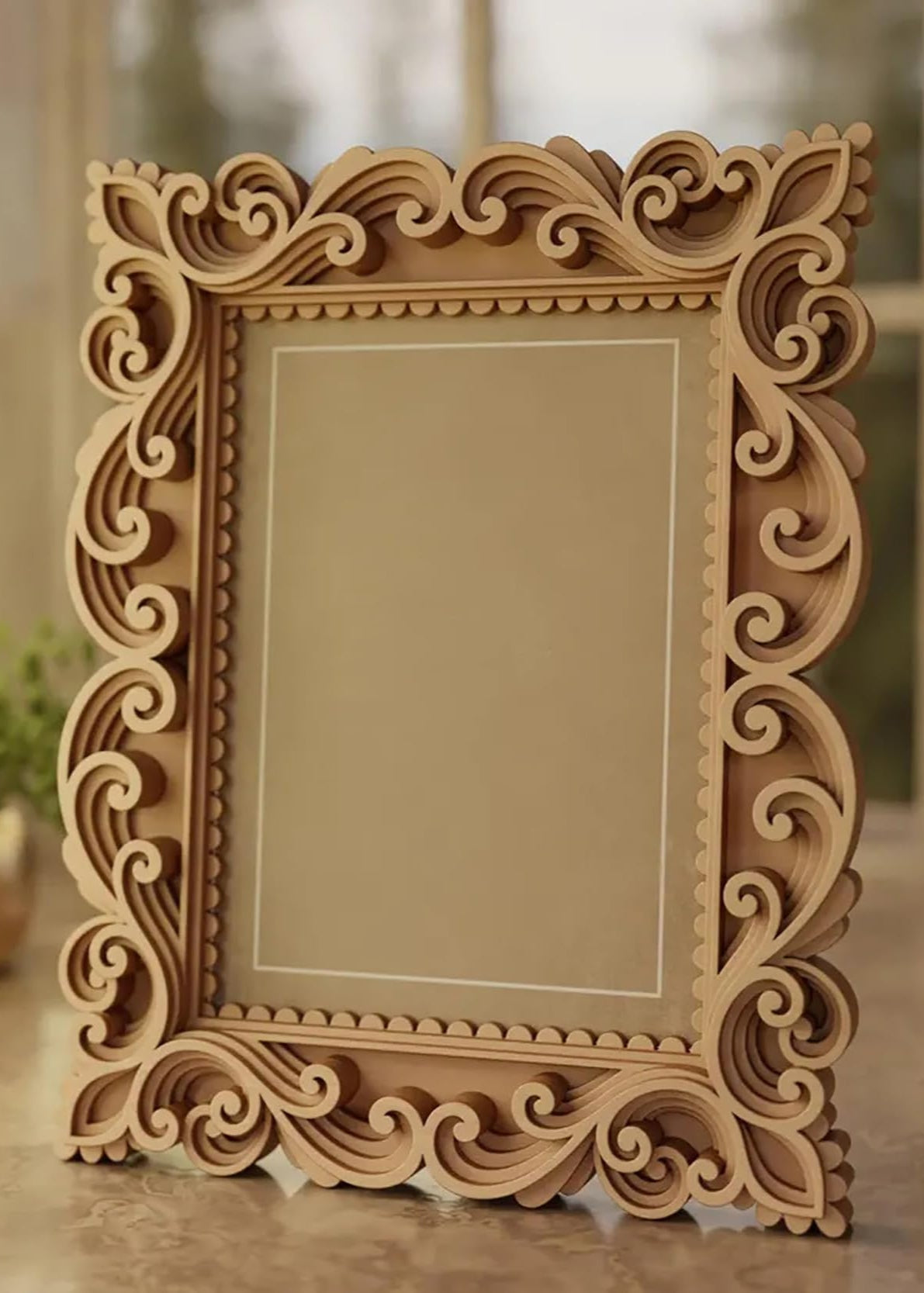 Wooden Photo Frame For Wall Rustic Layered Photo Frame 25x20 cm Antique Style Photo Holder With Easel Back
