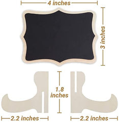 Cliths 20 Pcs Wooden Chalkboard Labels with Easel Stand for Table Numbers, Food Signs