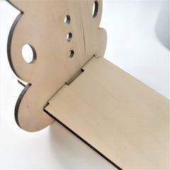 Whittlewud Foldable Bear Wood Cell Phone Holder Stand for Desk - Fun Wooden Phone Stand for Table - Stand for All Mobile Phones, iPhone