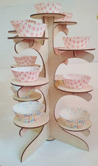 Whittlewud Cupcake Stand, Wood Cake Stand (13.8 x 9.8 inches), Cupcake Stand, Display Cake Holder, Home Decoration for Wedding, Birthday, Party