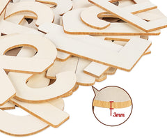 Whittlewud Pack of 52 Wooden Letters 4In Wood Alphabet Letters for Crafts Wood Letters Sign Decoration Unfinished Wood Letters for Painting Wall Décor