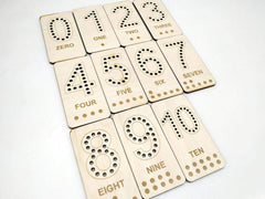 Whittlewud Rectangle Shape Blocks 0-10 Wooden Math Number Learning Toy for Kids, Montessori Counting Learning Board, Preschool Learning Numbers