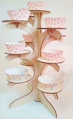 Whittlewud Cupcake Stand, Wood Cake Stand (13.8 x 9.8 inches), Cupcake Stand, Display Cake Holder, Home Decoration for Wedding, Birthday, Party
