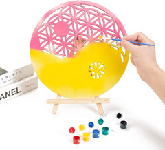 Cliths Pack of 1 Piece Wooden Flower of Life Crystal Grid Wall Hanging Decor – Taichi Wall Art & Zen Decor – Wooden Wall Sculpture