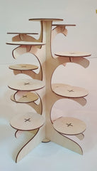 Whittlewud Cupcake Stand, Wood Cake Stand (13.8 x 9.8 inches), Cupcake Stand, Display Cake Holder, Home Decoration for Wedding, Birthday, Party