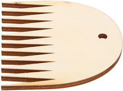 Whittlewud Pack of 5 Teeth (2.8Inch x 3Inch) Wooden Weaving Comb, Portable Tapestry Weaving Loom Comb Tool DIY Braided Accessories