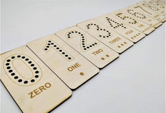 Whittlewud Rectangle Shape Blocks 0-10 Wooden Math Number Learning Toy for Kids, Montessori Counting Learning Board, Preschool Learning Numbers
