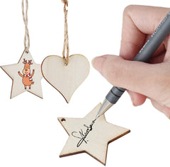 Cliths Pack of 50 pcs Unfinished Wooden 1.93 Inch Heart & 1.97 Inch Star Cutouts for Art & Craft, Wooden Heart & Star Shape