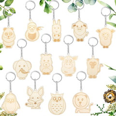 Animal Wooden Keychain Blanks
