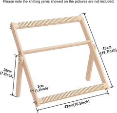 Whittlewud Multi-Craft Weaving Loom Large Frame (16.5In x 15.7In x 1.2In) Wooden Loom Tapestry Loom Creative DIY Weaving Art & Crafts for Kids