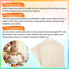 Whittlewud 4MM Thick Pack of 10 Pcs (10 x 10 Inch) Unfinished Birch wood Sheet for Crafts Blank Wood Pieces Natural Plywood Sheets for DIY Crafts