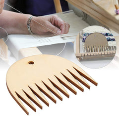 Whittlewud Pack of 5 Teeth (2.8Inch x 3Inch) Wooden Weaving Comb, Portable Tapestry Weaving Loom Comb Tool DIY Braided Accessories