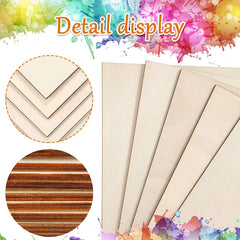 Whittlewud 4MM Thick Pack of 10 Pcs (10 x 10 Inch) Unfinished Birch wood Sheet for Crafts Blank Wood Pieces Natural Plywood Sheets for DIY Crafts