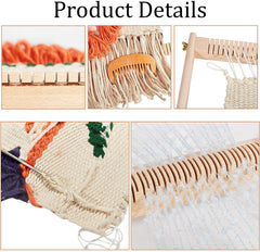 Whittlewud Multi-Craft Weaving Loom Large Frame (16.5In x 15.7In x 1.2In) Wooden Loom Tapestry Loom Creative DIY Weaving Art & Crafts for Kids