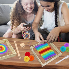 Whittlewud Wooden Multi-Craft Weaving Loom Frame (23 X 23cm?for Beginner Including Crafting Frame, Wood Loom Frame,
