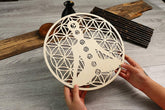 Wall Art Wooden Crystal Grid Sacred